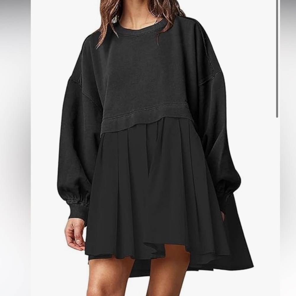 Amazon Black Two-in-One Sweatshirt Dress